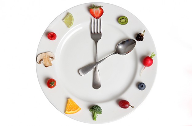 fruit-and-vegetables-plate-food-clock